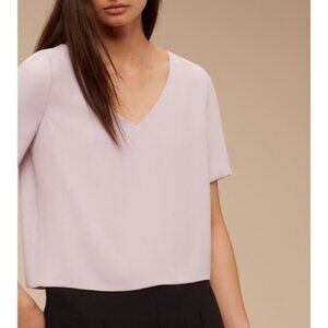Babaton Randy Blouse Cropped, short sleeve blouse PINK COLOR